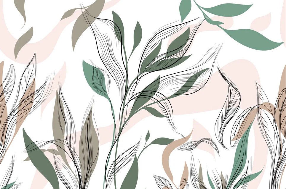 Papier peint panoramique fleur graphique