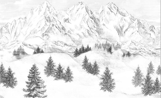 Papier peint montagne sommets de Chamonix
