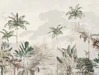 Papier peint panoramique jungle eden vert