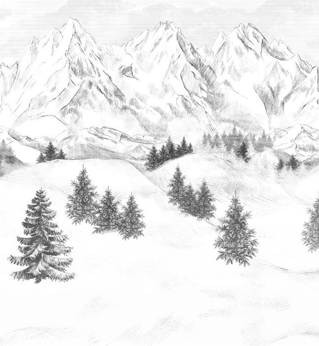 Papier peint montagne sommets de Chamonix, XXL, tendance