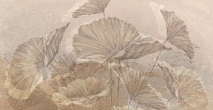 Papier peint panoramique lotus sepia