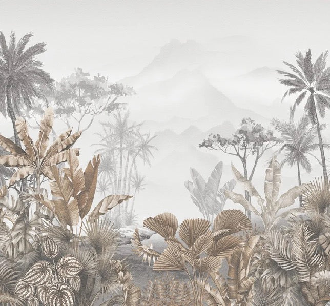 Papier peint tendance tropical sepia