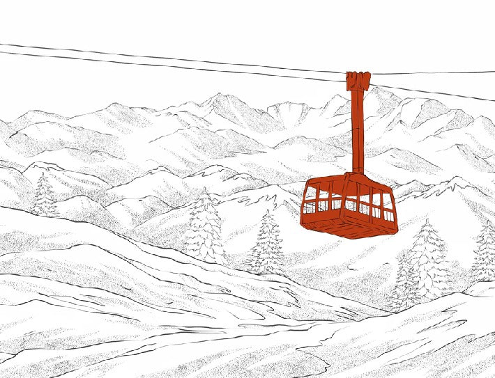 Tapete La Plagne Gondelbahn rot