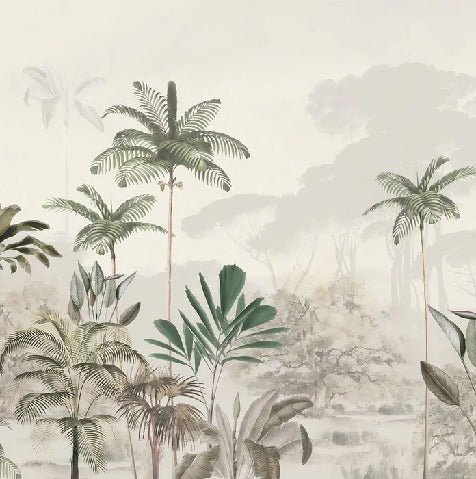 Papier peint panoramique jungle eden vert