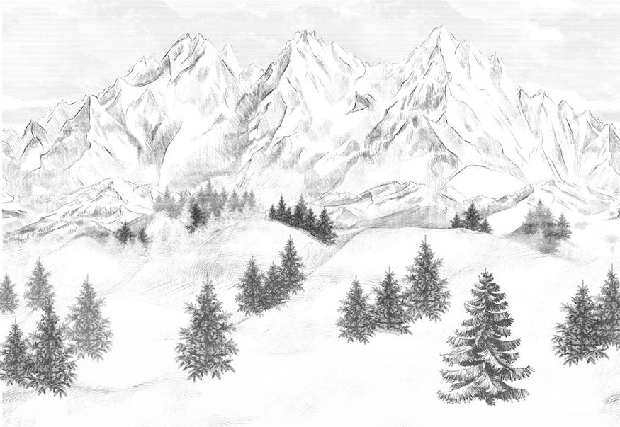 Papier peint montagne sommets de Chamonix, XXL, tendance