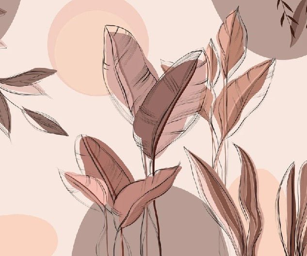 Papier peint panoramique végétal graphique, XXL, tendance