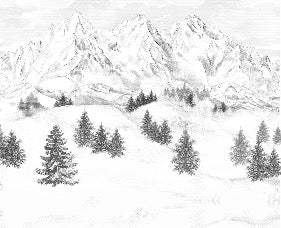 Papier peint montagne sommets de Chamonix, XXL, tendance