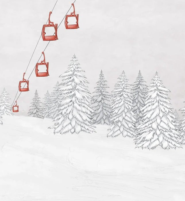 Red gondola mountain wallpaper