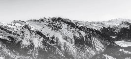 Tapete Berg schwarz und weiß Grand Massif