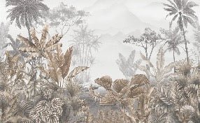 Papier peint tendance tropical sepia