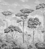 Papier peint panoramique pinède volupté vert, XXL, tendance