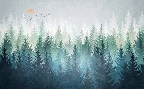 Papel pintado Bosque canadiense abstracto