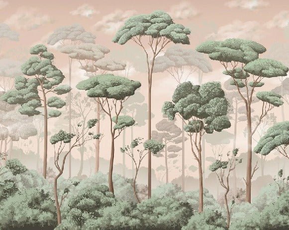 Voluttuoso gelsomino foresta di pini carta da parati panoramica