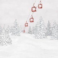 Papier peint montagne télécabine rouge, XXL, tendance