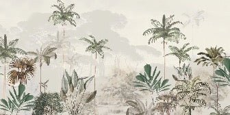 Papier peint panoramique jungle eden vert