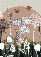 Carta da parati panoramica con illustrazione floreale