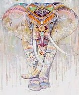 Papier peint Eléphant Boho Indien, XXL, tendance