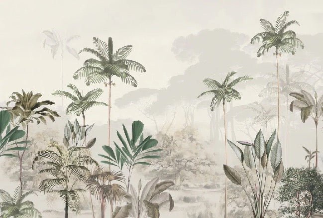 Papier peint panoramique jungle eden vert