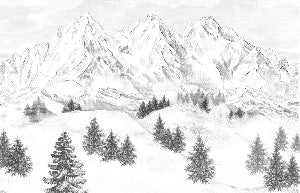 Papier peint montagne sommets de Chamonix, XXL, tendance