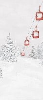 Carta da parati rossa per gondola di montagna