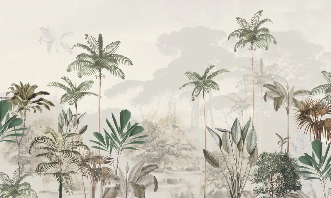 Papier peint panoramique jungle eden vert