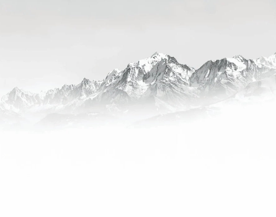 Il Monte Bianco nella nebbia carta da parati in bianco e nero