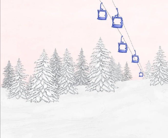 Papier peint télécabine bleuet, XXL, tendance