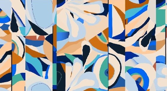 Papier peint abstrait vibrant, XXL, tendance