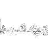 Papier peint noir et blanc monument du monde, XXL, tendance