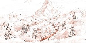 Carta da parati panoramica in terracotta Matterhorn