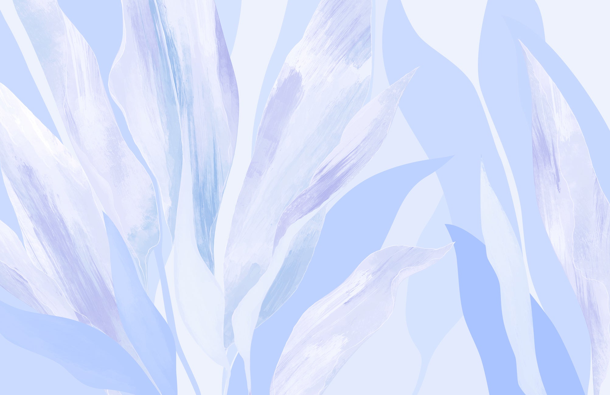 Papier peint étoffe florale bleu parme, XXL, tendance