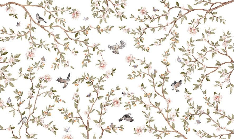 Papier peint oiseau chambre enfant, XXL, tendance