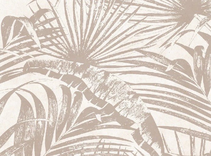 Carta da parati monocromatica con foglie di giungla