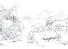 Watercolor pine forest wallpaper