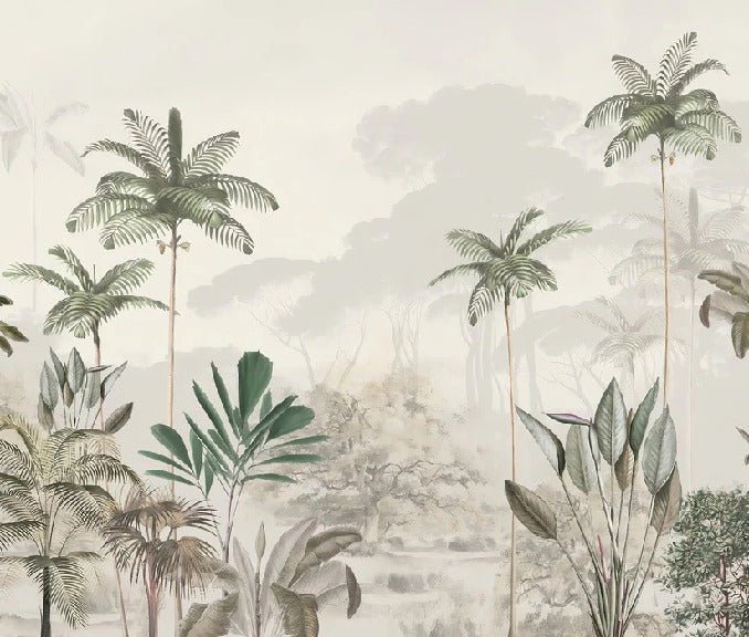 Papier peint panoramique jungle eden vert