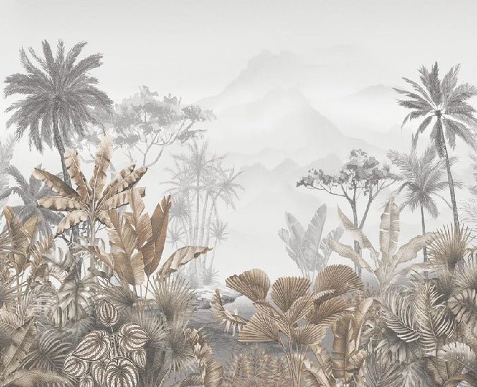 Papel pintado tropical sepia