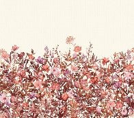 Papier peint fleurs au pinceau