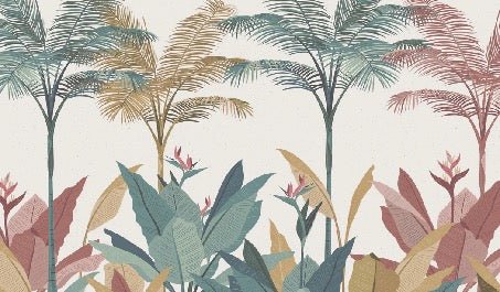 Papier peint panoramique jungle colorée, XXL, tendance