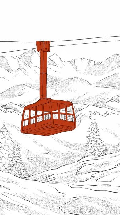 Papier peint La Plagne télécabine rouge, XXL, tendance