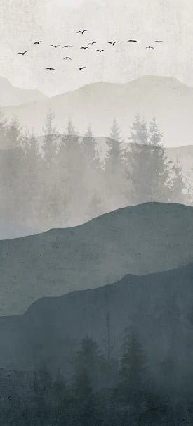 Tapete Naturpanorama schwarz-weiß