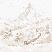 Papier peint panoramique Mont Cervin sépia
