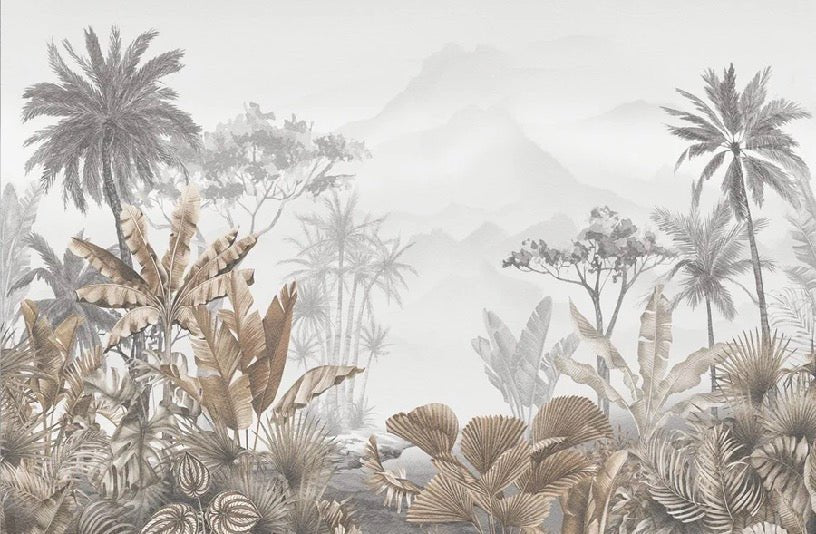 Papier peint tendance tropical sepia
