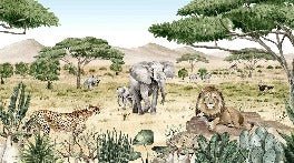 Papier peint enfant savane secrète, XXL, tendance