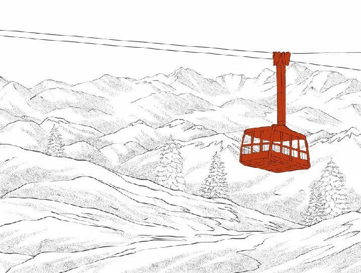 Tapete La Plagne Gondelbahn rot