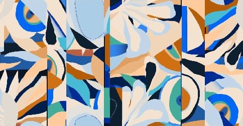 Papier peint abstrait vibrant, XXL, tendance