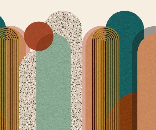 Carta da parati di tendenza grafica Art pop deco
