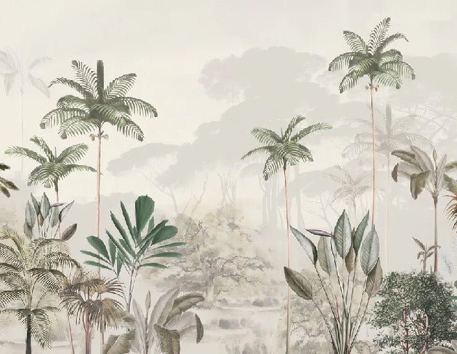 Papier peint panoramique jungle eden vert