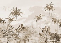 Papier peint panoramique jungle eden sépia