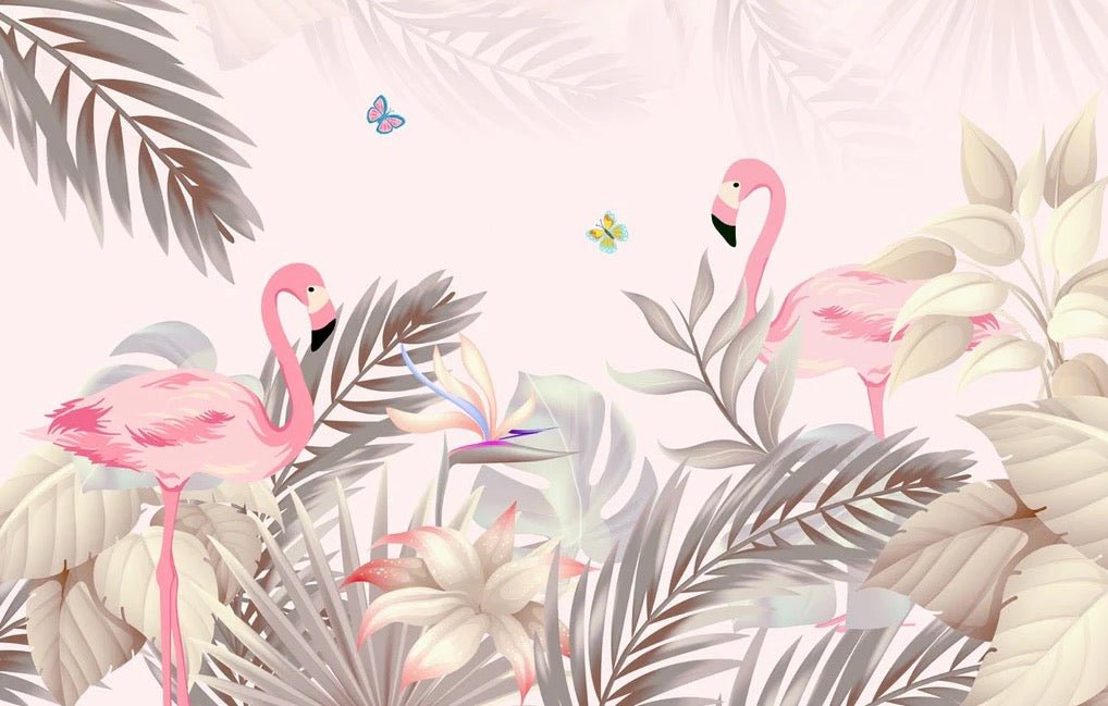 Tapete Palme & Rosa Flamingo