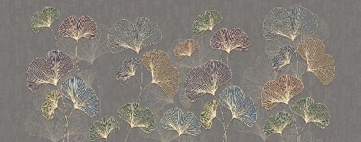 Carta da parati panoramica di tendenza in ginkgo asia